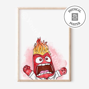 1 Poster Von innen nach außen 2 Charaktere - Kinderzimmer Kunst Dekor - Poster Aquarell Kunst - innen nach außen Drucke für Kinder - Kindermotivation
