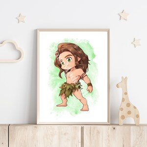 Tarzan Watercolor Poster - Watercolor Wall Art - Tarzan Art Decor - Nursery Room Wall Art Decor - Kids Room Posters - Nursery Art image 2