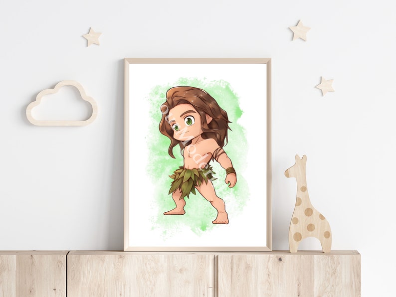 Tarzan Watercolor Poster - Watercolor Wall Art - Tarzan Art Decor - Nursery Room Wall Art Decor - Kids Room Posters - Nursery Art image 2