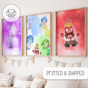 &quot;Kinderzimmer Kinderzimmer, Geburtstagsparty, &quot;&quot;Inside Out&quot;&quot; Themenposter, &quot;&quot;Inside Out&quot;&quot; Kunst, &quot;&quot;Inside Out&quot;&quot; Wandkunst, &quot;&quot;Inside Out&quot;&quot; Aquarelldruck.&quot;