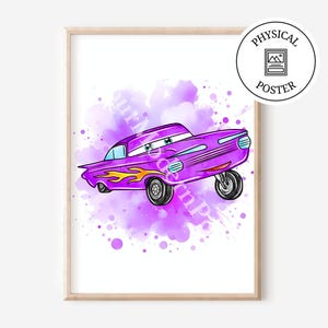 Watercolor Effect Car Poster - Cars Wall Art Decor - Cars Print - Watercolor Splash Wall Decor - Baby Shower Gift - Birthday Boys Gift