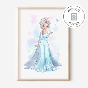 1 Frozen Princess Poster - Princesses Wall Art Decor - Girl Room Decor Posters - Princess Nursery - Princess Print Kid&#39;s Bedroom Decoration