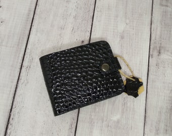 Perfect Compact Leather Wallet  | Crocodile Embossed Wallet | Small wallet | Anniversary Gift For Her