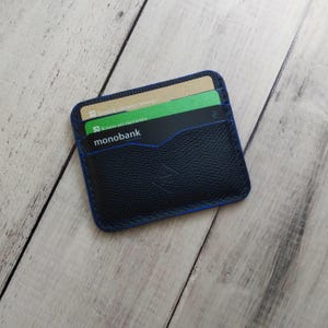 レザーカードホルダー、ブルーカードホルダーウォレット、クレジットカードホルダー、ミニウォレット、カードホルダーギフト