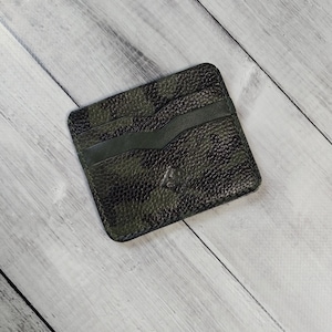 Kreditkartenhalter aus Leder, Grüne Kartenhalter Brieftasche, schlankes Kartenhalter Geschenk, kleine lederne Kartentasche