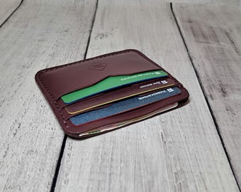 Burgundy Leather Card Holder Wallet