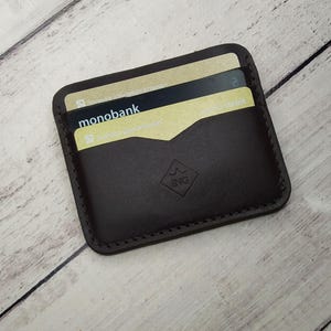 Tarjetero de cuero, billetera tarjetero marrón, tarjetero, mini billetera, tarjetero de regalo