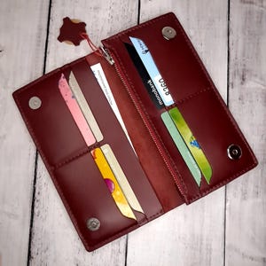 leather Wallet Women's Burgundy |  Perfect  gift for her | Longer wallet | Leather purse