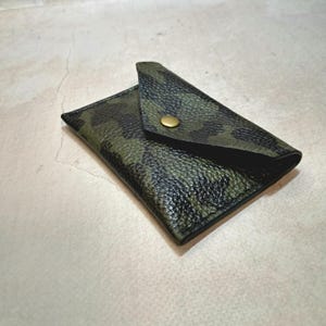 Tarjetero de cuero camuflaje/estuche para tarjetas militar sobre de cuero mini billeteras para hombres/mini billetera para tarjetas de crédito, tarjetas de visita...