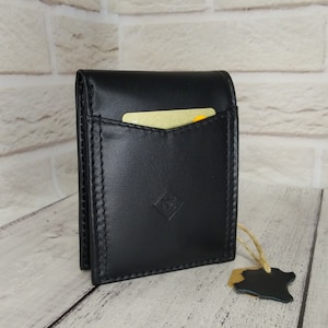 Cartera de cuero RFID plegable / Cartera de cuero genuino para Navidad / Regalo de aniversario para él, esposo, novio, hombres, padre, hijo, amigo
