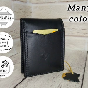 Unique Thin Leather RFID Wallet | Christmas Genuine Leather Wallet | Anniversary Gift For Him Husband Boyfriend Men Father Dad Son Friend