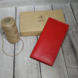 Rote Damen Leder Geldbörse |  Perfektes Geschenk für sie | Längere Geldbörse | Leder Geldbeutel