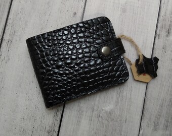 Crocodile embossed wallet | Handmade purse | Perfect Compact Leather Wallet  | Small wallet | Gift For Her|