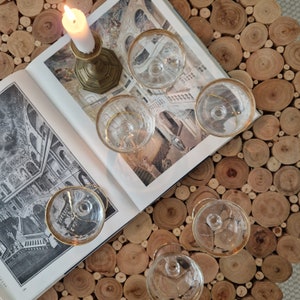 Crystal Champagne Glasses/Liqueur Glasses -Vintage with Gold Rim Set of 6 Antique