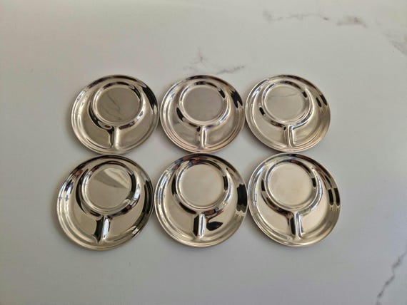 Untersetzer für Tassen & Gläser/ Chrom 6ner Set/Vintage/Quist 3378 Edelstahl 18/8/Mid-Century/coasters/Cup