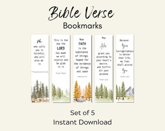 Bible Verse Bookmark, Printable Bookmark, Book Lovers Gift, Christian Gift, Scripture Bookmark, Encouraging Gift
