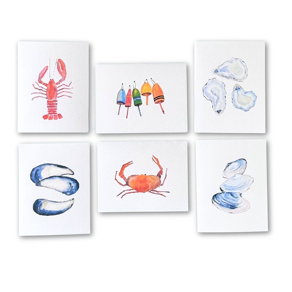 Coastal Note Cards, Coastal stationery, Cape Cod gift, New England gift, Lobster cards