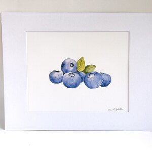 Blueberries Watercolor Art Print I Maine Gifts I Maine Artwork