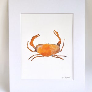 Crab Watercolor Art Print I Coastal Art I Maine Gifts I New England Wall Art