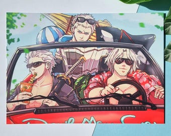 DMC5 Family Vacation A5 Art Print