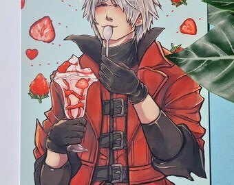 DMC Dante Strawberry Love A5 Art Print