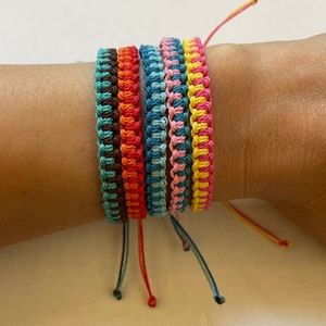 Handmade waxed cord bracelets. Adjustable Bracelets.