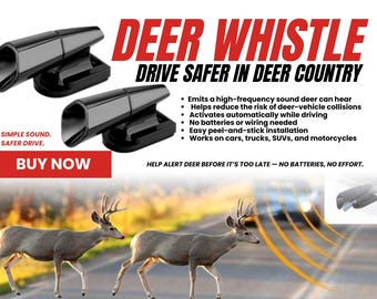 Deer Whistle for Cars - Road Safety, Easy Install