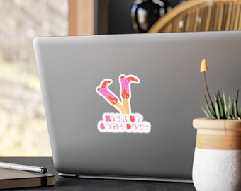 Naklejka na różowe buty kowbojki: Western Decal