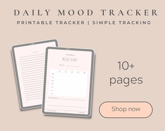 Daily Mood Tracker, Printable Mood Track, Emotion tracker, Mood Journal, Mental health tracker, Anxiety Tracker, Self-Care Diary
