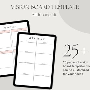 Vision Board-sjabloon, Vision Board afdrukbaar, Vision Board Kit, Vision Board Party, Canva sjabloon Vision Board, manifestatiebord