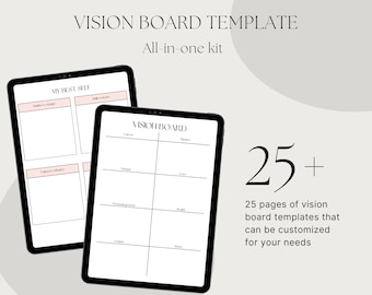 Vision Board Template, Vision Board Printable, Vision Board Kit, Vision Board Party, Canva Template Vision Board, Manifestation Board