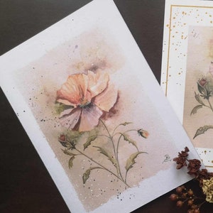 Lot Cartes aquarelles Fleurs