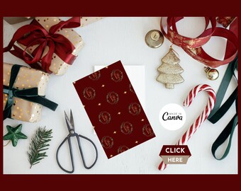 Digital Christmas Wrapping Paper Canva Template