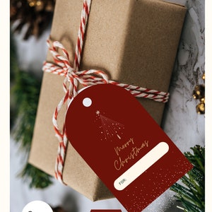 Festive Christmas Tag Digital Canva Template