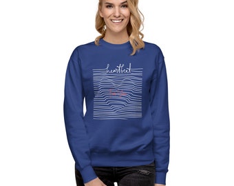 Unisex cotton heart sweatshirt, with phrase "Heart beat for you" Valentine's Day, women's sweater, sweatshirts with heart, gifts for women