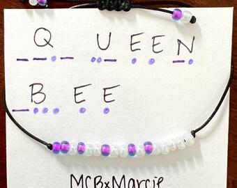 Bracelet Code Morse REINE DES ABEILLES