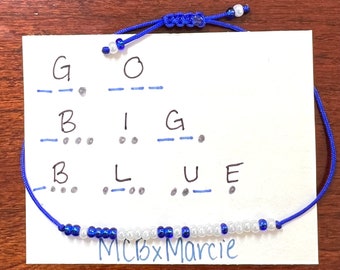 Bracelet Code Morse GO BIG BLUE
