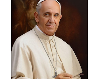 Pope Francis Art: Catholic Home Decor, Vatican Religious Painting