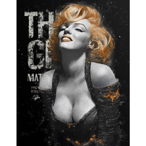 Marilyn Monroe Art Hollywood Glam Decor Vintage Hollywood Style Marilyn Monroe Painting Retro Movie Star Art Marilyn Monroe Collector Piece