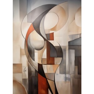 Motherhood Wall Art Cubist Pregnancy Art Abstract Motherhood Painting Pregnant Lady Painting Geometric Female Form Gift for Expecting Mother