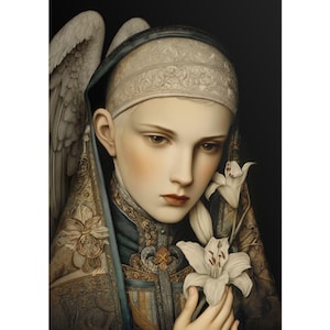 Saint Gabriel Archangel Painting St Gabriel Art St Gabriel Spiritual St Gabriel Artwork Peaceful St Gabriel Art Zen Replica Art Holy Gabriel