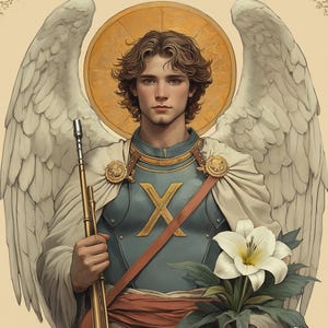 St Gabriel Archangel Vintage Painting St Gabriel Art St Gabriel Spiritual St Gabriel Artwork Peaceful St Gabriel  Church Art Holy Gabriel