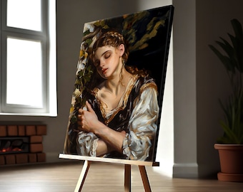 Julia Kunstdruck | Romantische Shakespeare Malerei, Umarmung der Leidenschaft