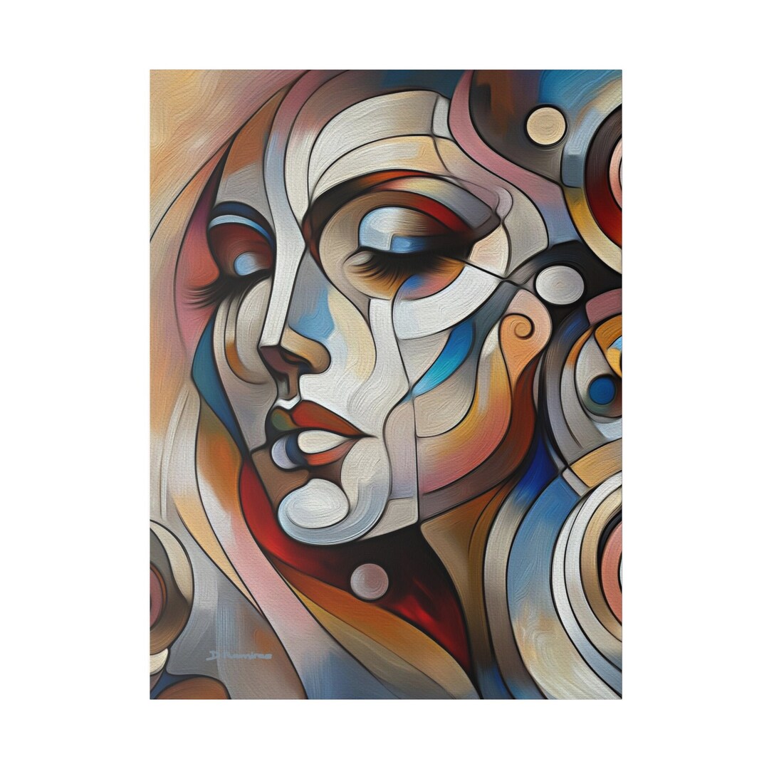 Woman Face Oil Painting on Canvas Woman Modern Art for Home Decor