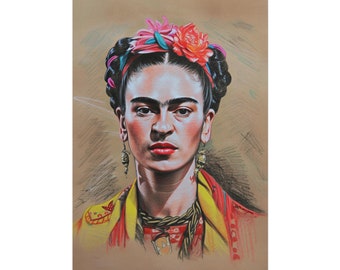 Croquis de Frida Kalho sur papier, impression d'art de Frida pour la décoration intérieure Croquis de Frida, art mural contemporain, reproduction d'art mexicain, reproductions d'art sur papier