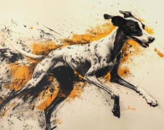 Greyhound Art Print, Sleek Dog Painting, Pet Lover Gift
