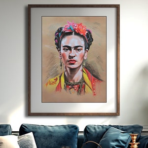 Frida Kalho Sketch On Paper Print Frida Art For Home Decor Frida Sketch Contemporary Wall Art Mexican Art Reproduction Paper Prints Art