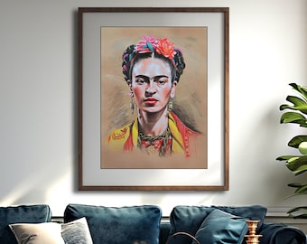 Croquis de Frida Kalho sur papier, impression d'art de Frida pour la décoration intérieure Croquis de Frida, art mural contemporain, reproduction d'art mexicain, reproductions d'art sur papier