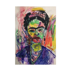 Frida Kalho Sketch On Paper Print Frida Art For Home Decor Frida Sketch Contemporary Wall Art Mexican Art Reproduction Paper Prints Art