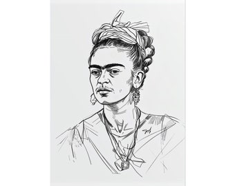 Croquis de Frida Kalho sur papier, impression d'art de Frida pour la décoration intérieure Croquis de Frida, art mural contemporain, reproduction d'art mexicain, reproductions d'art sur papier